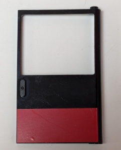30074pb02-11G Deur 1x6x8 rechts met rood vlak (sticker) - Set 5571 zwart gebruikt *5S043