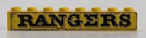 3008pb031-3G Steen 1x8 RANGERS (Sticker) geel gebruikt *5V08-05