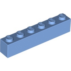 3009-42 Steen 1x6 blauw, midden NIEUW *5K0000