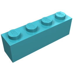 3010-156G Steen 1x4 blauw, middenazuur gebruikt *1A021