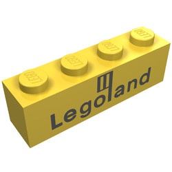 3010p30-3G Steen 1x4 met Legoland geel gebruikt *5V04-06