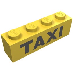 3010p45-3G Steen 1x4 TAXI geel gebruikt *5V04-06