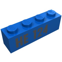3010pb011-7G Steen 1x4 met HE 124 blauw gebruikt *5V04-14
