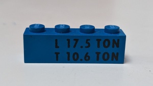 3010pb011b-7G Steen 1x4 met L 17.5 TON en T 10.6 TON blauw gebruikt *5V04-15