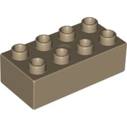 3011-69 DUPLO steen 2x4 (LET OP: DUPLO IS VRIJWEL ALTIJD PAKKETPOST) crème,donker NIEUW *