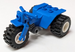 30187c06-7G Motor- Trike met donkergrijze bodem en witte wielen (PAKKETPOST) blauw gebruikt *1D038