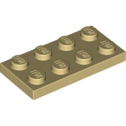 3020-2G Platte plaat 2x4 crème gebruikt *1B365