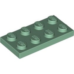 3020-48 Platte plaat 2x4 groen, zandkleurig NIEUW *1B205