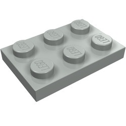 3021-9G Platte plaat 2x3 lichtgrijs (klassiek) gebruikt *1B363