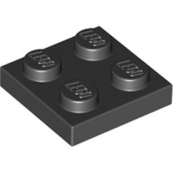 3022-11 Platte plaat 2x2 zwart NIEUW *1B198