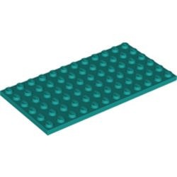 3028-39 Platte plaat 6x12 turquoise, donker NIEUW *5K0000