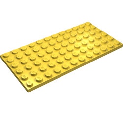 3028-3G Platte plaat 6x12 geel gebruikt *1A045