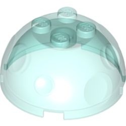 30286-15G Rotsblok 4x4 Arctic Globe, top transparant lichtblauw gebruikt *5D0000