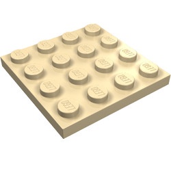 3031-2G Platte plaat 4x4 crème gebruikt *1A037