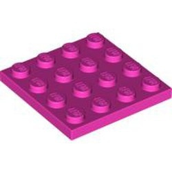 3031-47G Platte plaat 4x4 roze, donker gebruikt *1A037