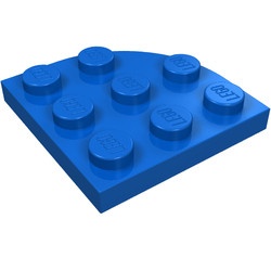 30357-7G Platte plaat 3x3 afgeronde hoek blauw gebruikt *1G008