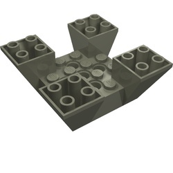 30373-10 Dakpan 65 graden omgekeerd 6x6x2 vierkant met uitsnedes donker, grijs (klassiek) NIEUW *1L000