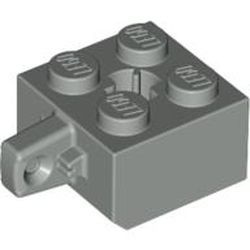 30389-9G Scharniersteen 2x2 - 1 vinger MET asgat lichtgrijs (klassiek) gebruikt *