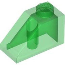 3040-20G Dakpan 45 graden 1x2 transparant groen gebruikt *1D020