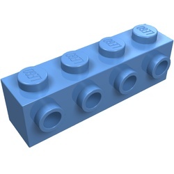 30414-42G Steen 1x4 met noppen één zijde blauw, midden gebruikt *5K0000