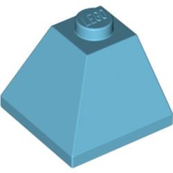 3045-156 Dakpan 45 graden 2x2 hoek buitenzijde blauw, middenazuur NIEUW *1B214
