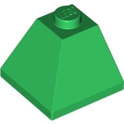 3045-6G Dakpan 45 graden 2x2 hoek buitenzijde groen gebruikt *1D033