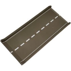 30477px1-10G Kade/ oprit weg recht 32x16 OPLOPEND met witte strepen in het midden donker, grijs (klassiek) gebruikt *5W000