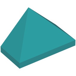 3048c-39G DakNOK 45 graden 2x1 driekantig Bodempin turquoise, donker gebruikt *1D034
