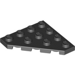 30503-11G Platte plaat 4x4 afgekapte hoek zwart gebruikt *1G010