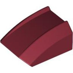 30602-59 Dakpan rond 2x2 ribbeltjes (geen noppen bovenop) rood, donker NIEUW *1B187
