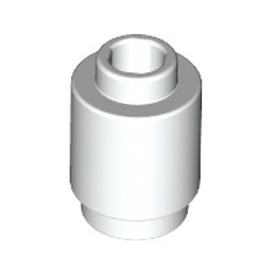 3062b-1G Steen 1x1 rond- met inkeping onder, open nop wit gebruikt *1B335