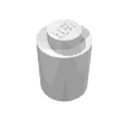 3062old-1G Steen 1x1 rond- zonder inkeping onder (classic) wit gebruikt *1B334