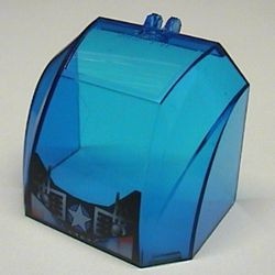 30633px2-14G Ruit 4x6x6 rechtop cockpit Met witte ster transparant donkerblauw gebruikt *