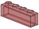 3066-17G Steen 1x4 zonder centrale versterking transparant rood gebruikt *1A021