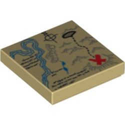 3068bpb0148-2G Tegel 2x2 Schatkaart crème gebruikt *5T05-24