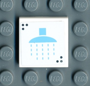 3068bpb0782-1G Tegel 2x2 Douche (Sticker) wit gebruikt *5T05-12