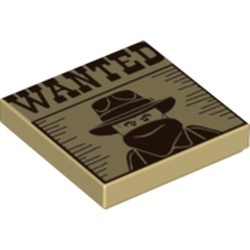 3068bpb0901-2 Tegel 2x2 "WANTED" Bandiet poster crème NIEUW *