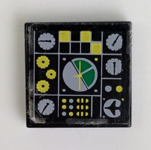 3068pb0144-11G Tegel 2x2 Avionics groen en grijs patroon 2 (Sticker) zwart gebruikt *5T05-32