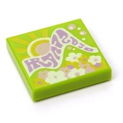 3068pb1559-34 Tegel 2x2 Beatbit Album Cover - Zon lime NIEUW *