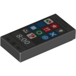 3069bpb0299-11 Tegel 1x2 Smartpone Octan, ster en 8:00 opdruk zwart NIEUW *