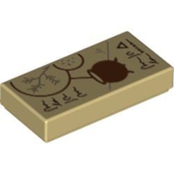 3069bpb0859-2 Tegel 1x2 met ingredienten lijst crème NIEUW *