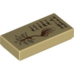 3069pb0860-2 Tegel 1x2 met tekst en plant crème NIEUW *1L000