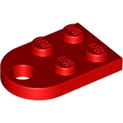 3176-5 Platte plaat 2x2 met gat voor trekhaak (oog) rood NIEUW *1B326