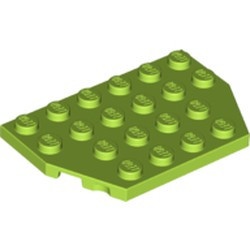 32059-34 Platte plaat 4x6 twee afgekapte hoeken (8+12 noppen) lime NIEUW *5A027