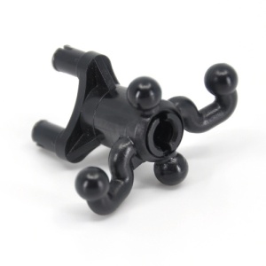 32495c01-11G Technic, stuurarm met 4 kogels en 3-pins zwarte wielnaaf zwart gebruikt *0L0000