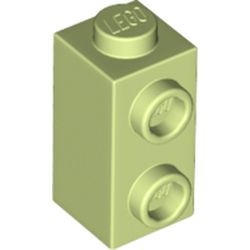 32952-158 Steen 1x2 HOOG met twee noppen zijde geelgroen NIEUW *1B037