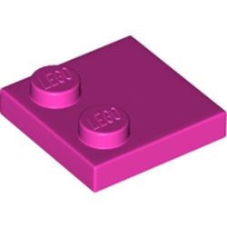 33909-47 Tegel 2x2 met twee noppen roze, donker NIEUW *1B353