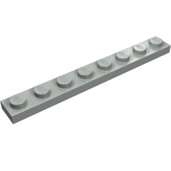 3460-9G Platte plaat 1x8 lichtgrijs (klassiek) gebruikt *1B372