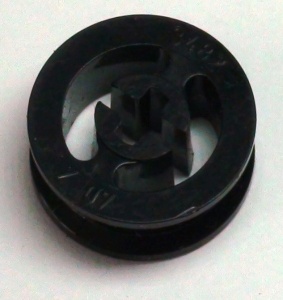 3482-11G Wiel met gespleten asgat zwart gebruikt *5W000