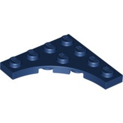 35044-63 Platte plaat 4x4 vierkant met ronde uitsnede blauw, donker NIEUW *5D0000
